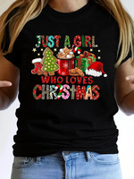 Tops imprimés pour femmes en polyester 200G, motifs de Noël, impression DTF, vente en gros, pour t-shirts de Noël