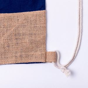 Promotional Custom Logo Eco-friendly Sustainable Classic Handmade Cotton Jute <b>Drawstring</b> <b>Backpack</b> Bag Sports Gym Fitness Use - Product Image 3