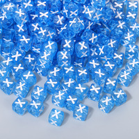Perles carrées en acrylique bleu transparent 7x7mm pour la création de bijoux, la fabrication de bracelets de téléphone et de porte-clés DIY