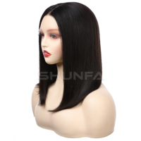 Perruque médicale EHT en cheveux humains naturels avec dentelle complète pour femmes, avec dessus en soie blond miel, cheveux vierges brésiliens, longueur moyenne, dentelle marron clair