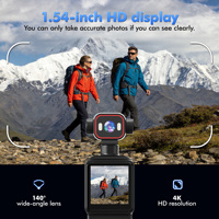 Caméra d'action 4K avec écran de 1,54 pouce, enregistreur vidéo portable, grand angle de 140 degrés, objectif rotatif à 270 degrés, caméra de poche pour les sports