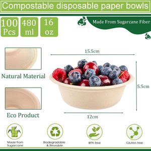 Tazón de Plástico PP Desechable, Tazones para Servir de 115 mm, Diseño Redondo Profundo y Resistente, Tazón Pequeño de Plástico para Sopa Caliente, Aperitivos y Alimentos - Product Image 2