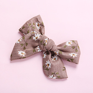 Gorros con lazo bonito para niños, pinzas para el pelo de bebé para niñas coreanas, pinzas para el pelo de ganchillo para bebé, accesorios, pinzas para el pelo estampadas para bebé - Product Image 4