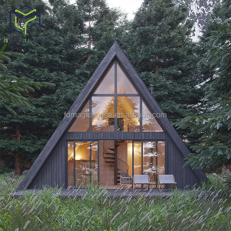 Maison triangulaire à cadre en a, maison préfabriquée