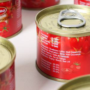 2024 Fabricante de China Pasta de tomate 70g Latas enlatadas Sabor agrio y dulce Proveedor al por mayor - Product Image 1