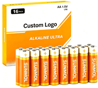 Piles AA Double A 1,5 V LR6 Ultra Alcalines Durée de vie de 10 ans pour télécommandes de télévision, appareils ménagers et électroniques