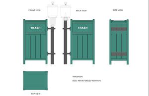 Arandela <span class=keywords><strong>de</strong></span> bolas <span class=keywords><strong>de</strong></span> plástico reciclado PARSETT, compuesto con contenedor <span class=keywords><strong>de</strong></span> residuos, efecto madera para campo <span class=keywords><strong>de</strong></span> prácticas <span class=keywords><strong>de</strong></span> campo <span class=keywords><strong>de</strong></span> golf. - Product Image 2