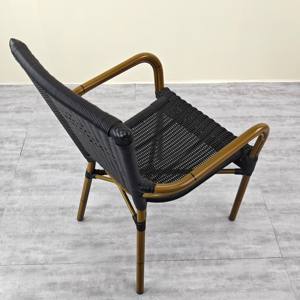 <span class=keywords><strong>Fauteuil</strong></span> en <span class=keywords><strong>rotin</strong></span> PE tissé classique <span class=keywords><strong>vintage</strong></span> pour l'extérieur, mobilier de jardin en aluminium pour café, restaurant empilable, osier pour - Product Image 6