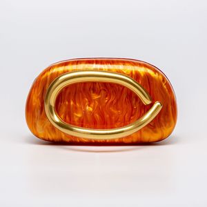 Elegante Bolso de Mano de Acrílico con Cadenas y Asa de Anillo Dorado, Capacidad de 1-1.9L, Cierre de Clip, para Fiestas Nocturnas, Calidad Premium - Product Image 5
