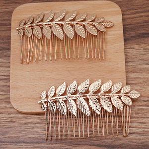 5.5cm * 9cm Feuilles Peignes De Cheveux De Mariée Clips Peignes Latéraux En Métal Avec Feuillage Femmes Feuilles Épingles À Cheveux DIY Coiffes De <span class=keywords><strong>Mariage</strong></span> - Product Image 3