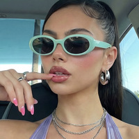 Lunettes de soleil ovales vintage pour femmes, imprimé léopard rétro, style Y2K, monture écaille de tortue, petites lunettes de vue, vente en gros