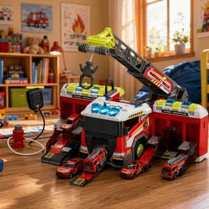 Camión <span class=keywords><strong>de</strong></span> <span class=keywords><strong>Bomberos</strong></span> <span class=keywords><strong>de</strong></span> Juguete, Vehículo Transportador, Set <span class=keywords><strong>de</strong></span> Coches <span class=keywords><strong>de</strong></span> Aleación Fundida a Presión, Sistema Multicarril, Estación <span class=keywords><strong>de</strong></span> Juego <span class=keywords><strong>de</strong></span> Rescate, Regalo Educativo para Niños - Product Image 3
