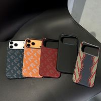 Étui de téléphone pour 17 Pro Max & 16/15, en fibre de carbone, luxe, motif à carreaux magnétique, protection 360°, porte-cartes, étuis pour téléphones mobiles