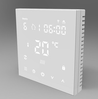 Termostato inteligente Wifi para calefacción, pantalla de vidrio templado blanca sensible al tacto programable de alta calidad