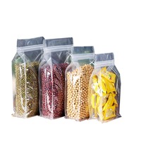 Pochette transparente à fond plat en plastique de qualité alimentaire Offre Spéciale réutilisable avec fermeture éclair pour l'emballage des grains de café