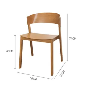 Toptan yüksek kalite ile İskandinav eğlence ışık lüks sandalye yastık ev restoran için katı ahşap yemek sandalyesi