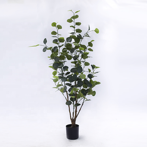 Decoración de casa mejor de 6 pies casi Natural de pequeña maceta verde eucalipto plantas falso árbol de Bonsai Artificial - Product Image 2