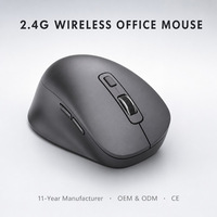 Mouse Optik Nirkabel Ergonomis 2.4G 4D dengan Receiver USB, untuk Tangan Kanan, Tersedia, untuk Kantor, Laptop, PC, Desktop, Tablet