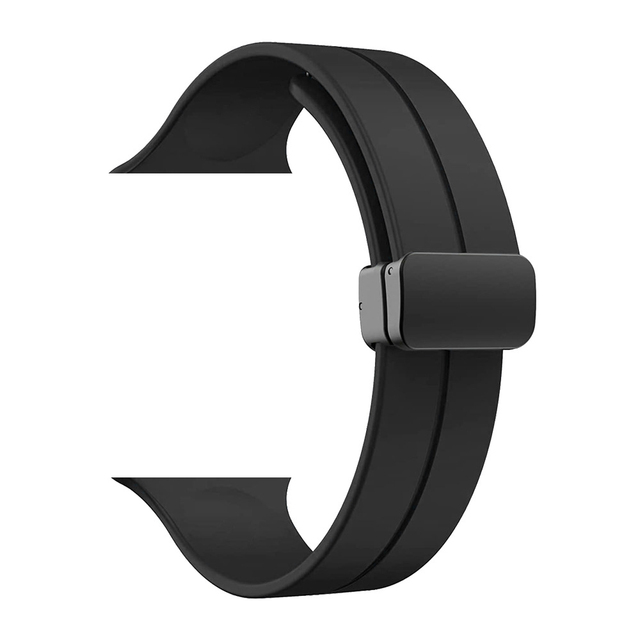Magnetic Buckle Adjustable Soft Silicone Replacement Strap Watch Band for Apple Watch Series 7 8 9 10 Ultra 2