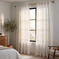 Voilages en tissu slub 140 GSM pour salon et hôtel, occultants et semi-occultants, haute protection UV