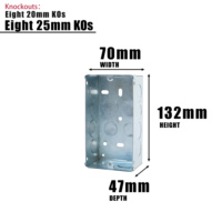 Boîte de commutation électrique en métal durable 70x132mm Boîte de frappe 2 groupes Profondeur 47mm au meilleur prix Boîte arrière standard britannique