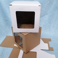 Boîte cadeau en carton ondulé écologique avec fenêtre pour jouets, papeterie, bougies, savons, emballage en forme de cube avec logo personnalisé