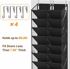 Organizador de Zapatos Personalizado para Colgar Sobre la Puerta, con 30 Bolsillos Transparentes, Almacenamiento de Zapatos Colgante para Armario, Estante de 10 Niveles para Zapatos - Product Image 3