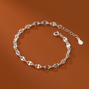 Daidan-Bracelet <span class=keywords><strong>de</strong></span> <span class=keywords><strong>Cheville</strong></span> Mode en Argent Sterling 925, Style Coréen Simple, Nez <span class=keywords><strong>de</strong></span> Cochon, <span class=keywords><strong>Grain</strong></span> <span class=keywords><strong>de</strong></span> Café, Chaîne <span class=keywords><strong>de</strong></span> <span class=keywords><strong>Cheville</strong></span> - Product Image 2
