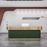 Comptoir de bureau moderne avec logo personnalisé, bureau de luxe, table de réception pour clinique, salon, blanc