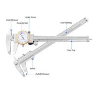 Dial Caliper Dual-Direction Shockproof 0.02 Dial Vernier Stainless Steel 0-150mm 2 Model 001