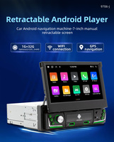 Autoradio 7 pouces 1 Din, écran tactile, GPS, WIFI, Mirror Link, FM, BT, Android Auto universel, écran stéréo