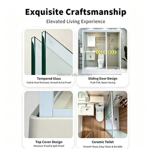 <span class=keywords><strong>Cabine</strong></span> de <span class=keywords><strong>douche</strong></span> modulaire préfabriquée en verre trempé personnalisable – Offre spéciale - Product Image 3