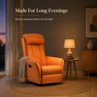 Fauteuil inclinable manuel à dossier haut en cuir PU, fauteuil simple avec repose-pieds pour salon, chambre à coucher, salle de séjour
