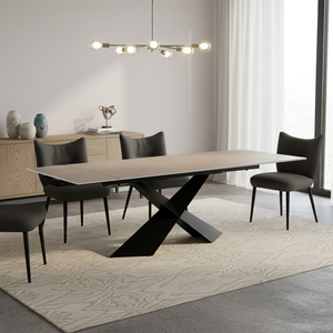 Hiện đại Rock tấm bàn ăn và ghế đặt kính thiên văn đơn giản hộ gia đình hình chữ nhật bàn ăn - Product Image 1