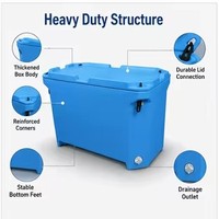 Glacière isotherme rotomoulée robuste de 220 L pour fruits de mer et conserves, avec blocs de glace, logo personnalisé, OEM, vente en gros, faible MOQ, personnalisation