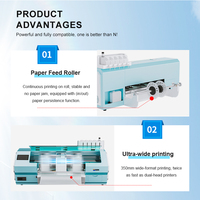 ZYJJ Hochwertiger UV 350mm Rollen-Inkjet 6-Farben-Etikettendrucker für Epson Xp600 Wasserfester Flaschen-Etikettendruck Neu