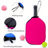 Housse de protection pour raquette de pickleball en néoprène avec fermeture éclair, étui de protection imperméable personnalisé, protections multicolores pour raquettes de sport