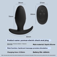 Stimulateur de prostate masculin à micro-courant, plug anal électrique, jouet SM pour adultes, stimulation du point G, silicone liquide IPX7