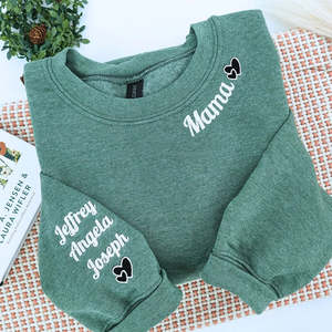 Sweat-shirt <span class=keywords><strong>à</strong></span> capuche brodé personnalisé pour maman, insigne tissé avec logo et motif 3D sur les manches, cadeau parfait pour maman pour <span class=keywords><strong>l</strong></span>'automne et <span class=keywords><strong>l</strong></span>'hiver - Product Image 2