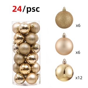 Décorations de Noël, ensemble de 24 boules de Noël suspendues de 3/4/6/8 cm, boules colorées, décorations de Noël pour l'arbre de Noël, ornements décoratifs pour les fêtes - Product Image 6