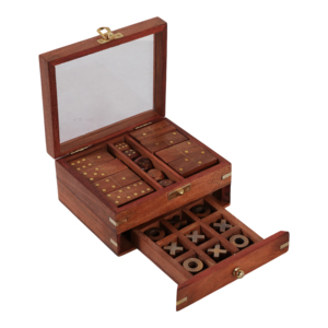 Set Classico di Domino in Legno con Coperchio in Vetro e Cassetto per Decorazione da Tavolo e Riunioni Familiari - Product Image 6