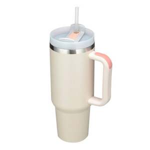 Gobelet 40 Oz avec poignée et paille Gobelets isolés sous vide avec poignée en paille Gobelet isolé réutilisable - Product Image 2