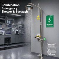 Station de lavage oculaire simple haut de gamme, compacte et résistante à la corrosion pour le rinçage oculaire d'urgence en milieu industriel.