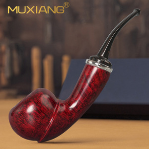 Muxiang Handmade Tobacco Pipe Fragrant Photinia Wood Free Style Long Legged Smoking Pipe - Product Image 3