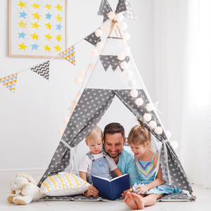 <span class=keywords><strong>Tenda</strong></span> per bambini indiana <span class=keywords><strong>con</strong></span> stelle impiombate grigie casetta per bambini arrampicata <span class=keywords><strong>tenda</strong></span> giocattolo per bambini - Product Image 4