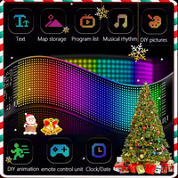 Pantalla LED Flexible Programable de Navidad, Crea un Ambiente Festivo, Pantalla Activa Colorida de 92*374 mm