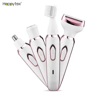 Epilator rambut isi ulang anti air, pencukur rambut listrik basah kering 4 dalam satu penghilang rambut basah dan kering untuk wajah kaki hidung