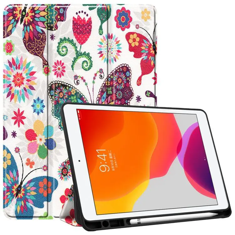 Tablet Schutzhülle mit Stift Slot Silikon Soft Shell Starry Sky Schmetterling Schönheit Druck Abdeckung für iPad 10.2, pro 10.5, Air 3