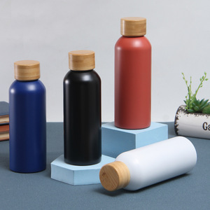 Bouteille d'eau en acier inoxydable EcoFlow 500 ml, isolée sous vide avec couvercle en bambou, pour le sport, les voyages, l'extérieur, bouteilles scellées sous vide - Product Image 1