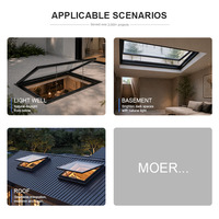 Fenêtre de toit moderne à cadre en aluminium, double vitrage trempé, lamellé-collé, pour jardin, avec persienne, sécurité intelligente et automatique